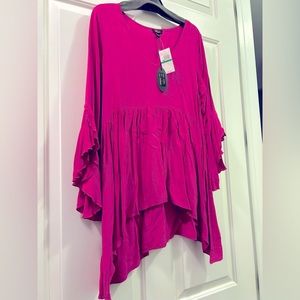 NWT Beautiful, unique woman’s size L Cupid brand magenta top